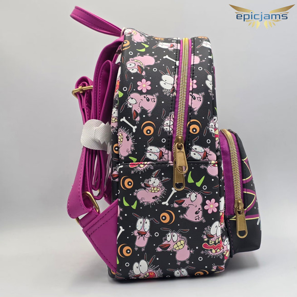 Loungefly Courage The Cowardly Dog Mini Backpack and Zip Around Wallet Set New - Picture 5 of 10